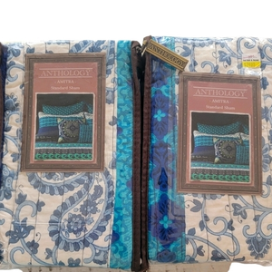 Anthology Amitra set of 2 NWT standard‎ shams blue green boho